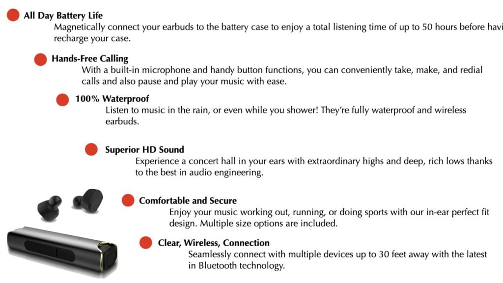 xFyro xS2 Wireless Earbuds Top Feature