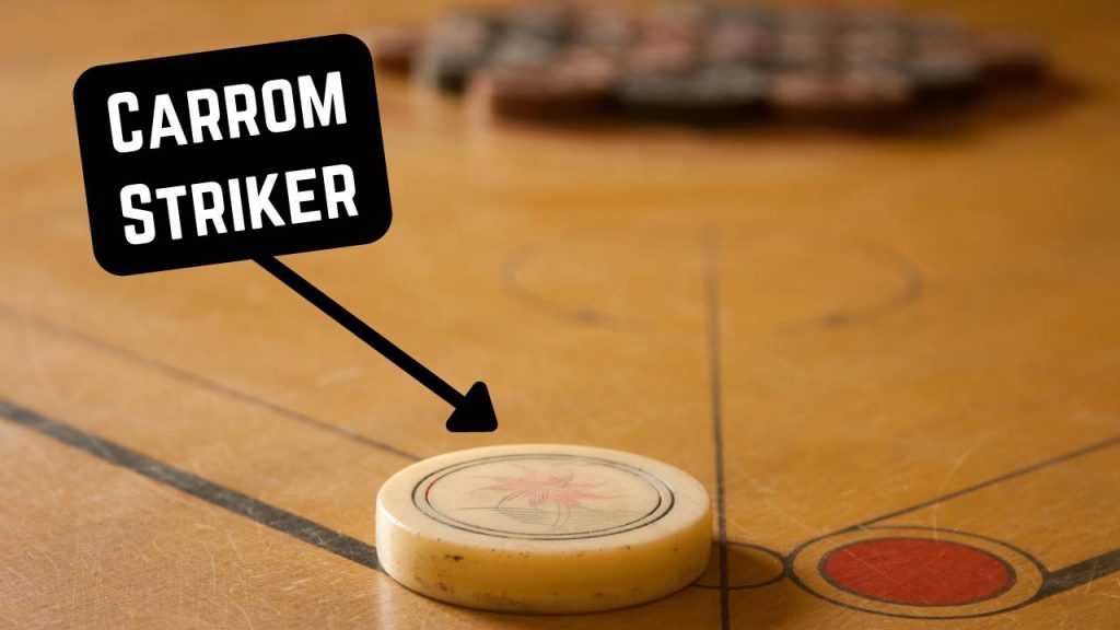 Carrom striker is used to stick the carrom coins